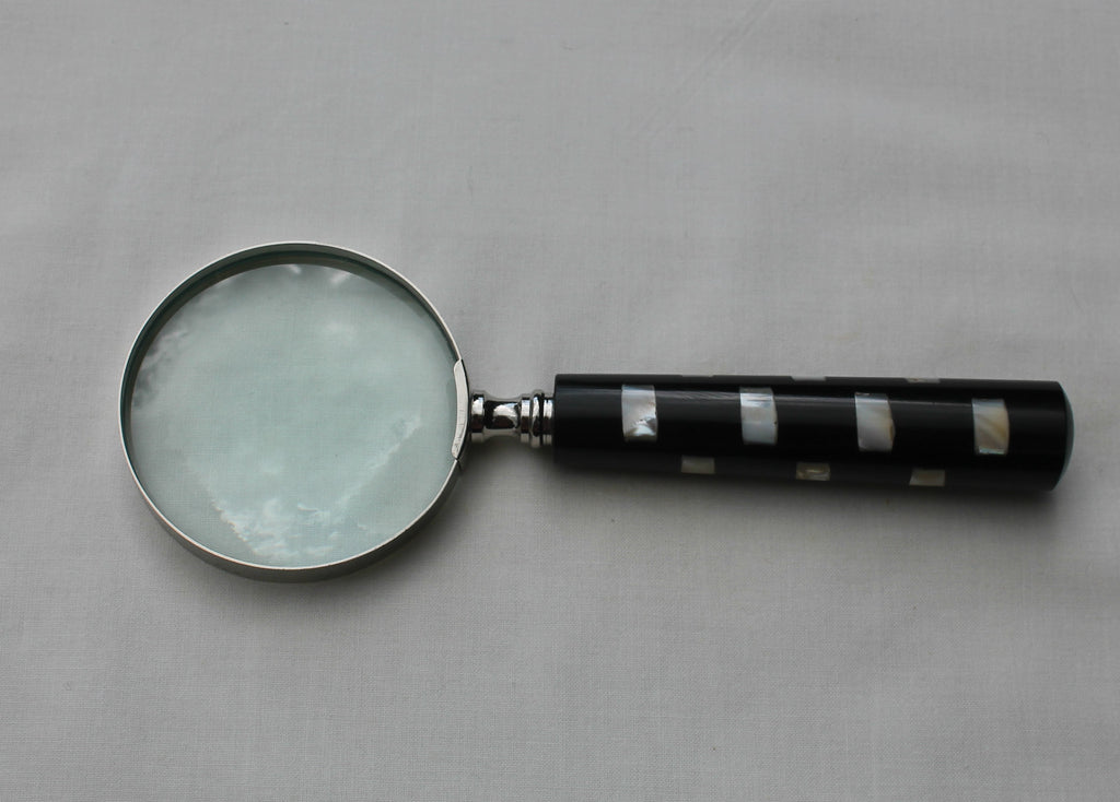 Choice of 2 Sizes Handcrafted Handmade Mother of Pearl Inlay Magnifying Glass