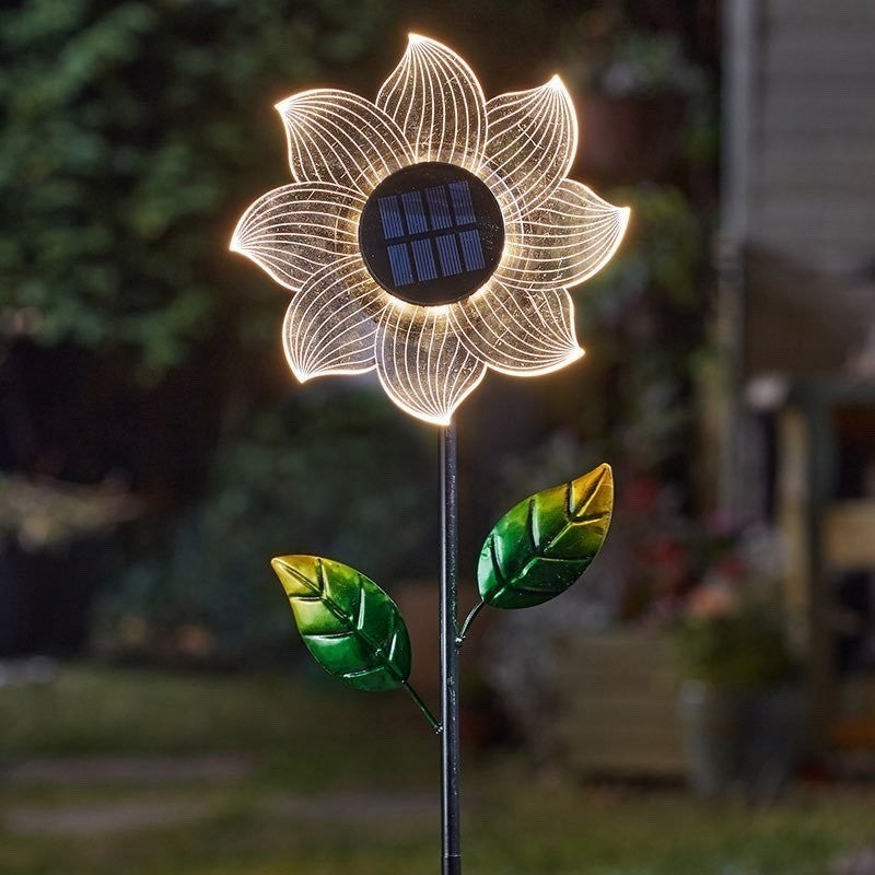 BloomLine Flower Solar Powered Stakes Choice Of 3 Stunning Designs Garden Lights