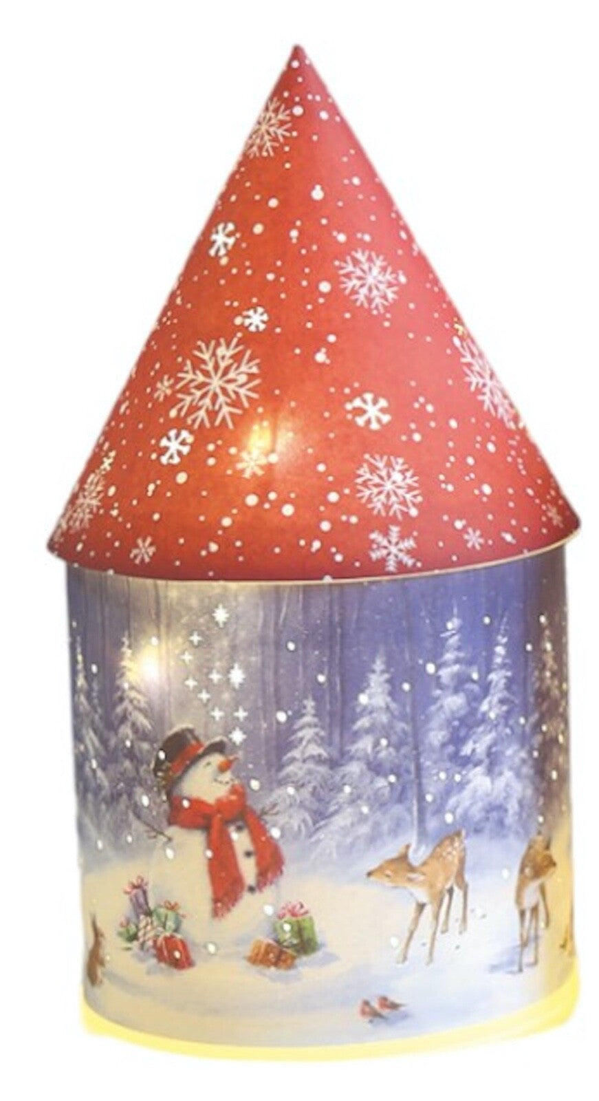 Choice of 4 Santa Claus Snowman Dogs Cats Christmas LED House Lantern 21cm