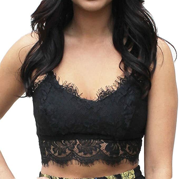 Choice 3 Colours Summer Beach Crop/Cropped Vest Top Eyelash Scalloped Lace 10-12