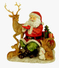 Santa with Stag Fox Rabbit Robin Woodland Animals Figurine Ornament 18cm Tall
