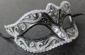 SPARKLING BLACK & SILVER BRAID VENETIAN MASQUERADE PARTY CARNIVAL BALL EYE MASK