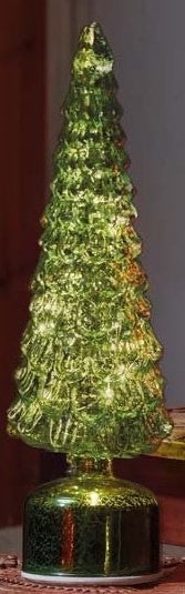 Choice of 3 Colours Christmas 10 LED Light Up Spinning Wonder Tree 34cm Tall