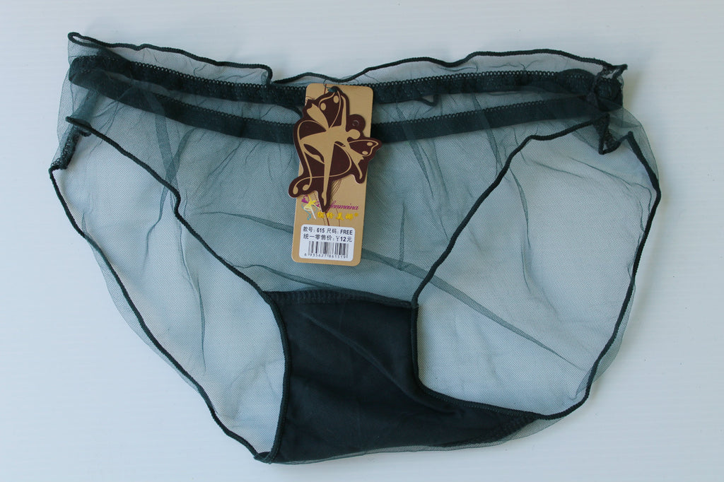 Ladies Sheer Mesh Transparent Net Sexy Knickers Panties Briefs Elasticated 8-12