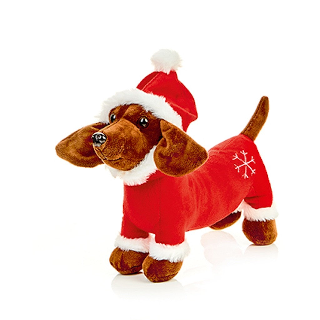 Super Soft Christmas Decoration Plush Santa Sausage Dog Dachshund  27cm Long