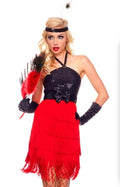 Ladies Flapper Roaring 20s Charleston Costume Size 10-12 Dress Headband & Belt