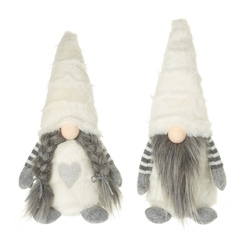 Choice of 2 Cute Christmas Freestanding Santa Gonks with White Hats 30cmTall