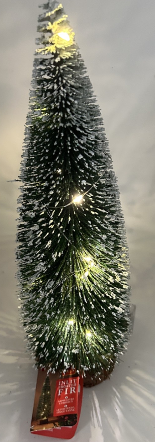 30cm Tall Artificial In-Lit LED Frosted Fir Christmas Tree Table Top Decoration