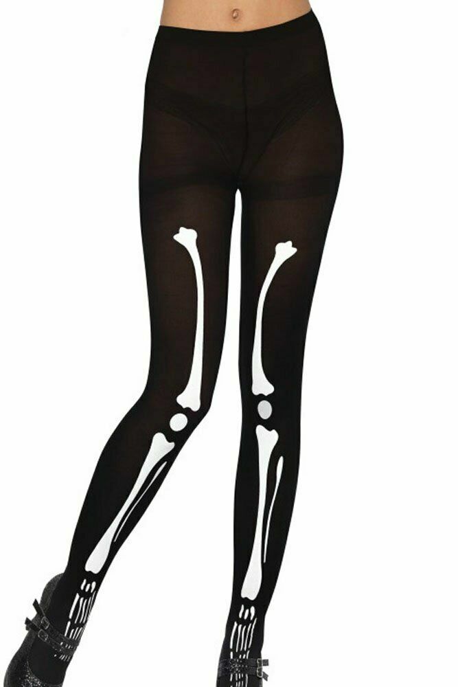 Ladies Skeleton Bones Halloween Fancy Dress Costume Dress Size 10 Day of Dead