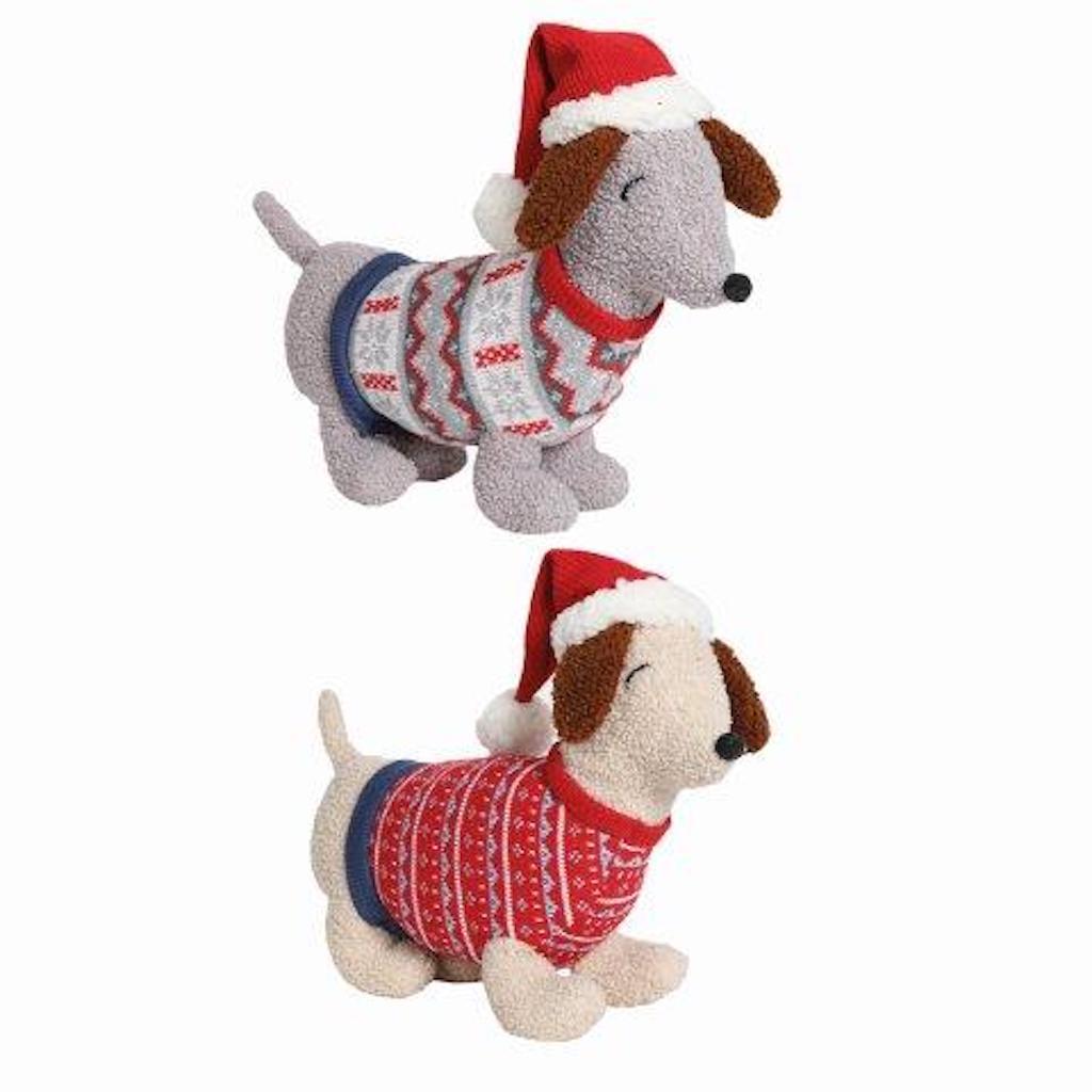 Cute Freestanding Dachshund Ornament Figurine Door Stop Hat Jumper 32cm Long
