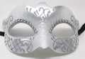 LADIES WHITE & SILVER VENETIAN MASQUERADE PARTY WEDDING BALL EYE MASK DIAMONTES