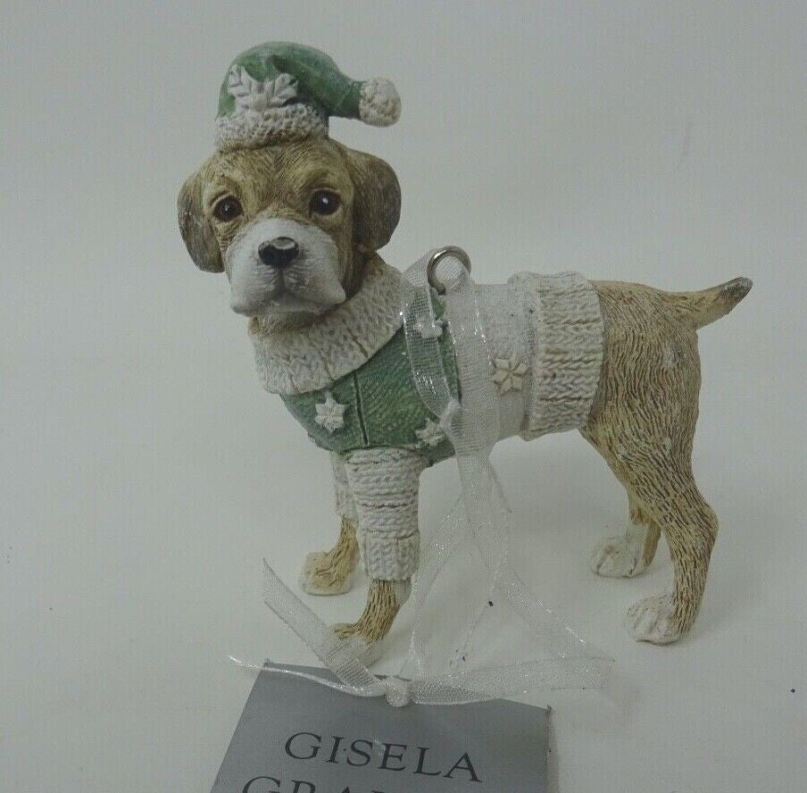 Choice of 4 Dog Hanging Christmas Decoration Chihuahua Beagle Labrador Bulldog