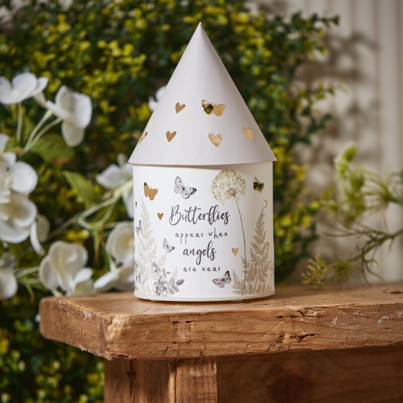 Butterfly House Design Lantern Butterflies Appear When Angels are Near 21cm High