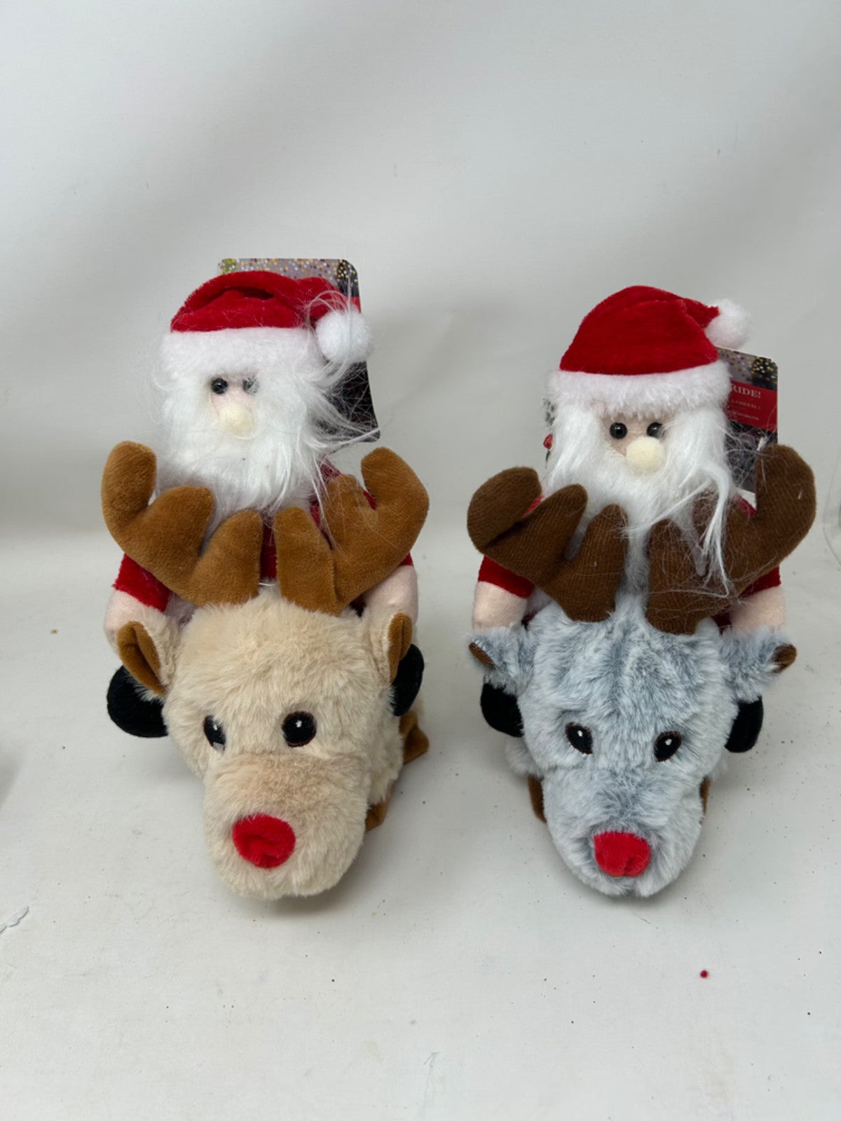 Choice of 2 22cm Tall Animated Musical Santa on Rudolph the Red Nose Reindeer