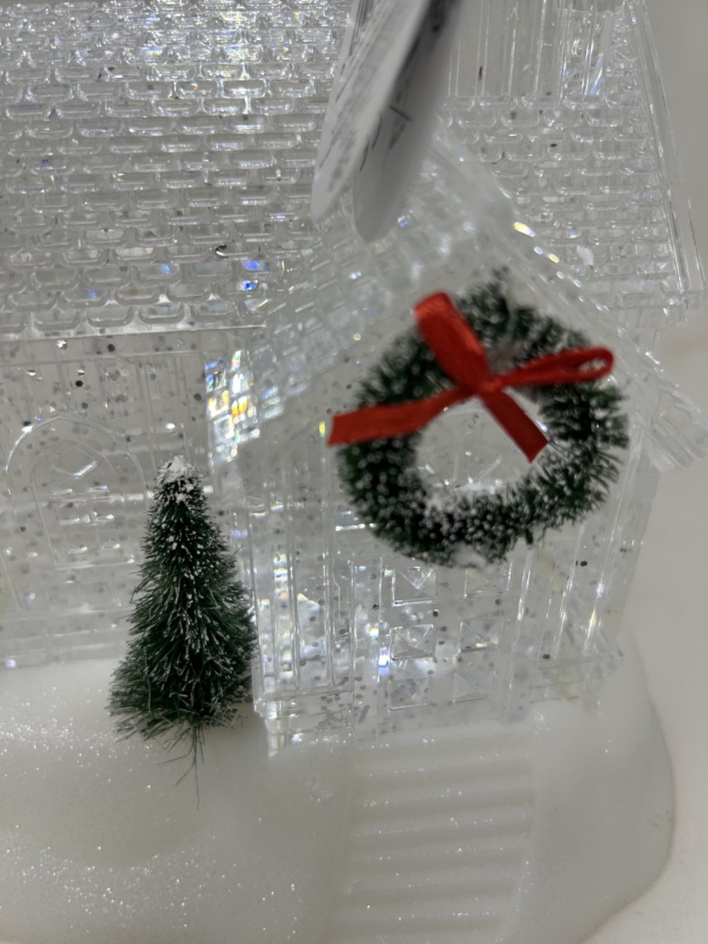 23cm Clear Acrylic LED Light Up Swirling Glitter Church Tabletop Decoration