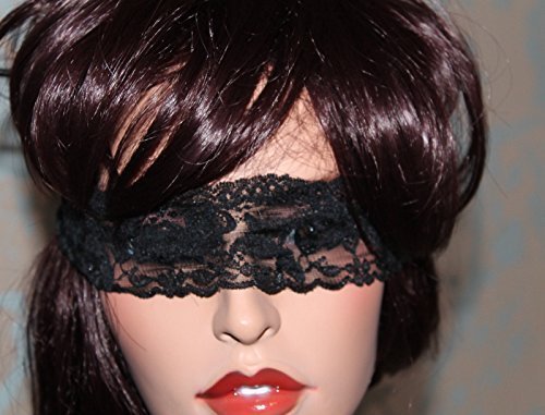Ladies Black Sexy Lace Mask Veil Blindfold Night Club Belly Dance Halloween