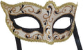 SPARKLING GOLD IVORY & BLACK VENETIAN MASQUERADE PARTY CARNIVAL BALL MASK
