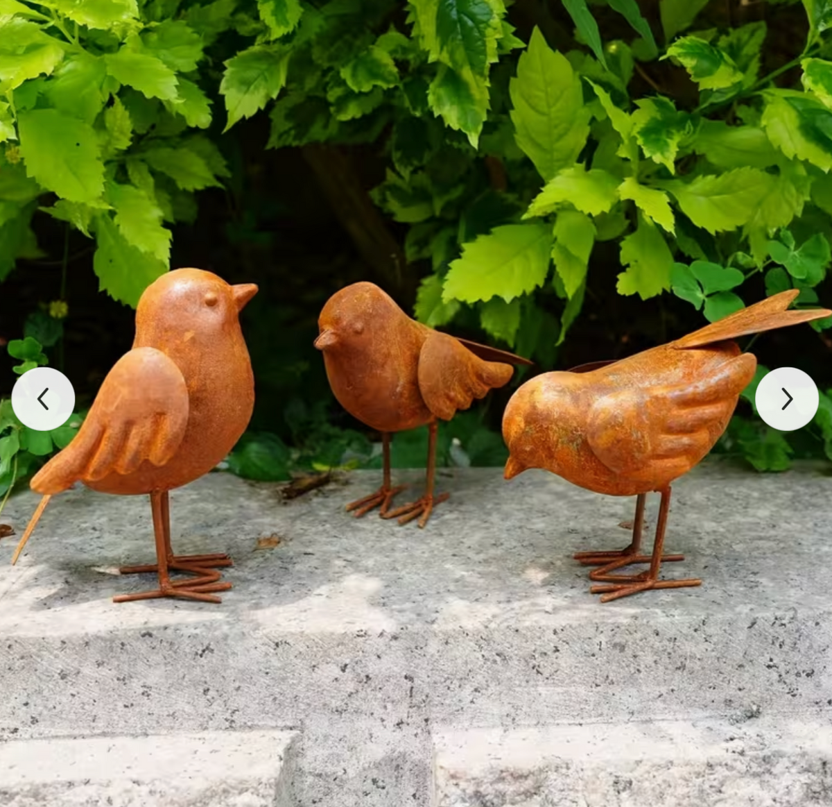 3x Rusty Metal British Birds Robins Approx 8-11cm Tall Garden Decoration Figures