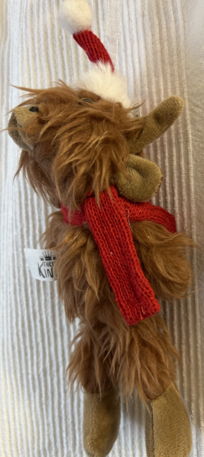 Cute Soft Hairy Hattie Highland Cow Plush Fabric Hanging Tree Decoration 24cm