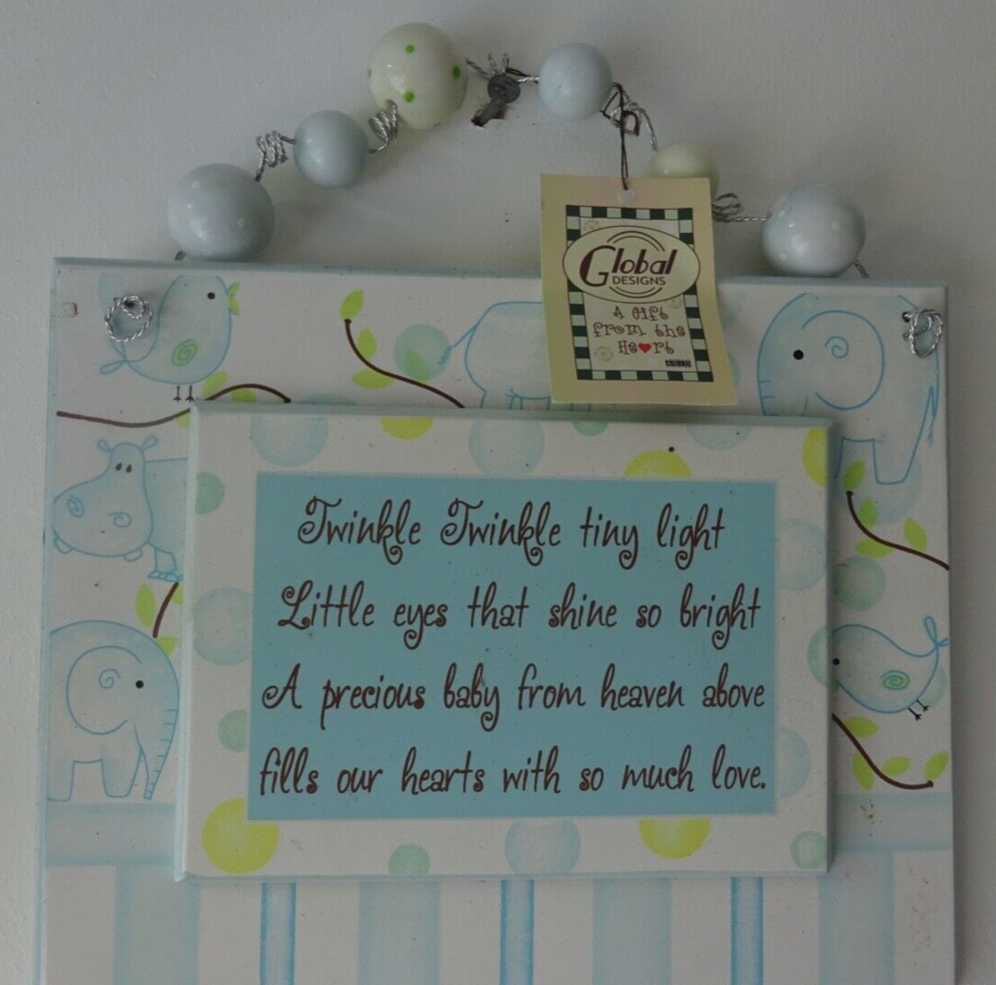 SPECIAL PURCHASE  BABY BOY SIGN Twinkle Twinkle Christening New Born Wall Plaque