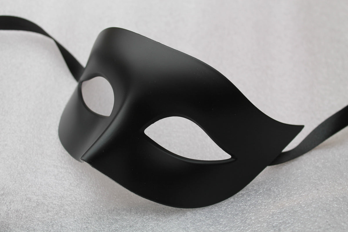 MATT BLACK QUALITY MENS OR LADIES MIDNIGHT VENETIAN MASQUERADE PARTY EYE MASK