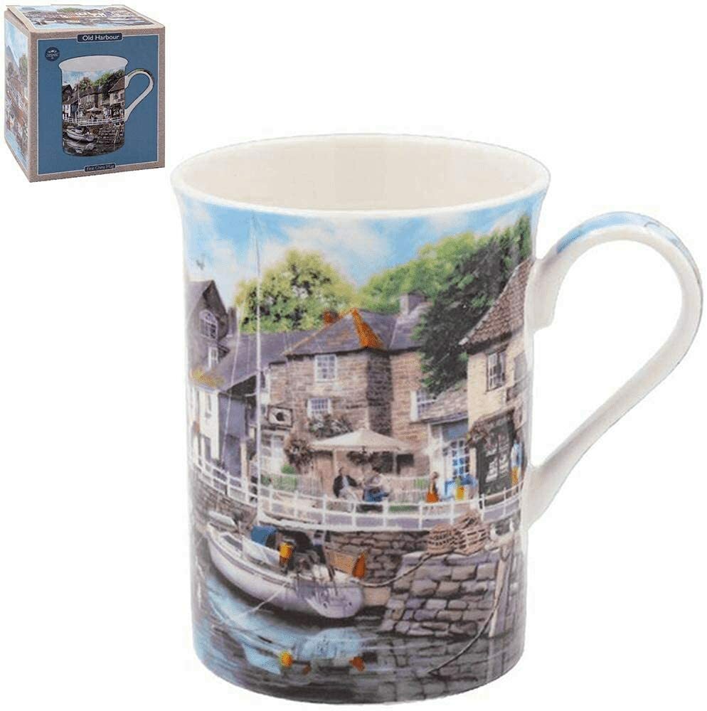 Leonardo Nautical Theme Seaside Old Harbour Scene Fine China Mug Gift Boxed 10cm