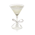 Christmas Martini Glass Gel Candle with Silver Stars & Bow 16cm Tall x 10cm Wide