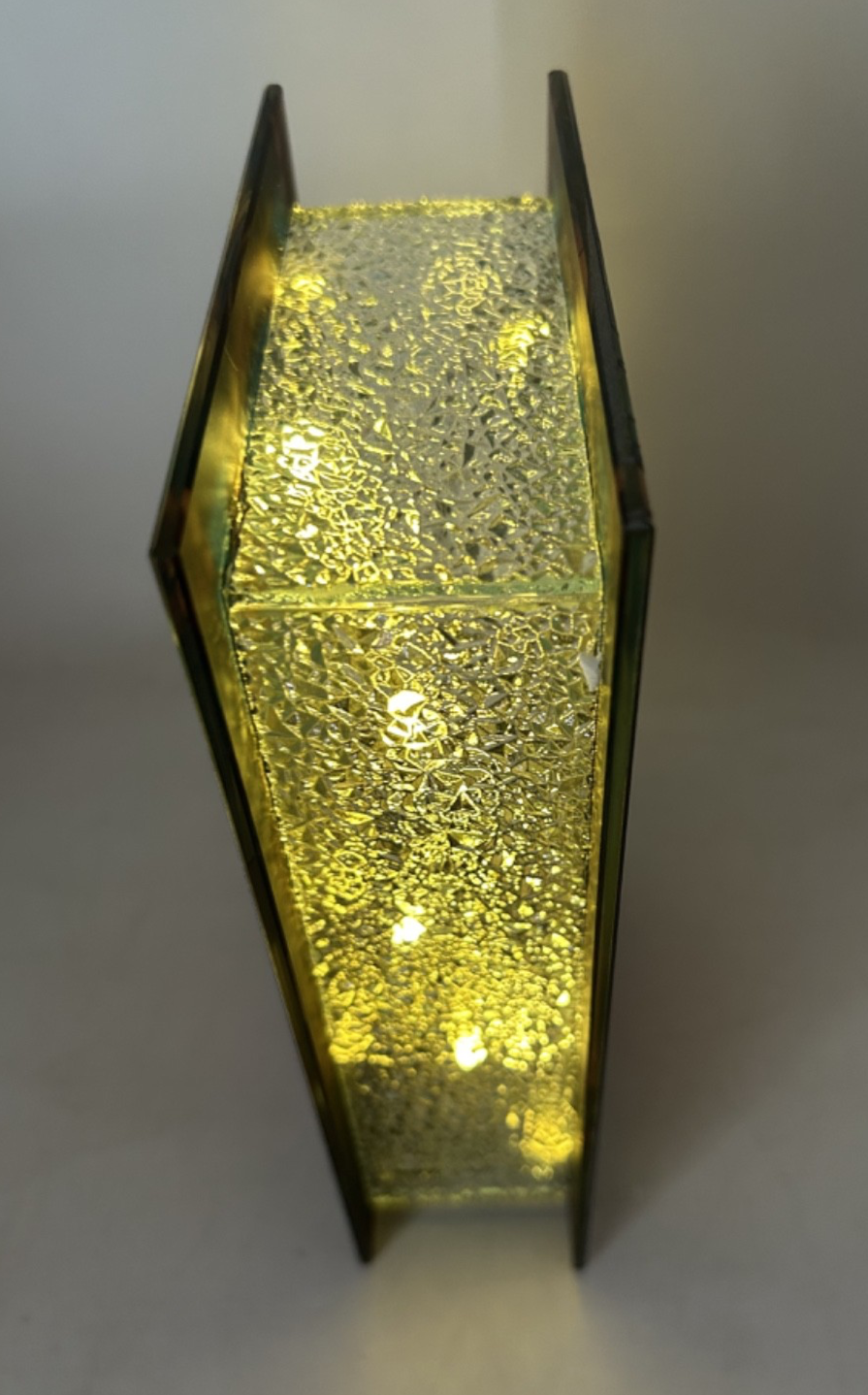 Stained Glass Warm White LED Lights Christmas CandlesDecoration 21cm Double Side