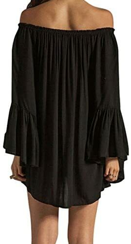 Black Lace Loose Fitting Beach Bikini Cover Up Top Blouse Dress Free Size 8-14