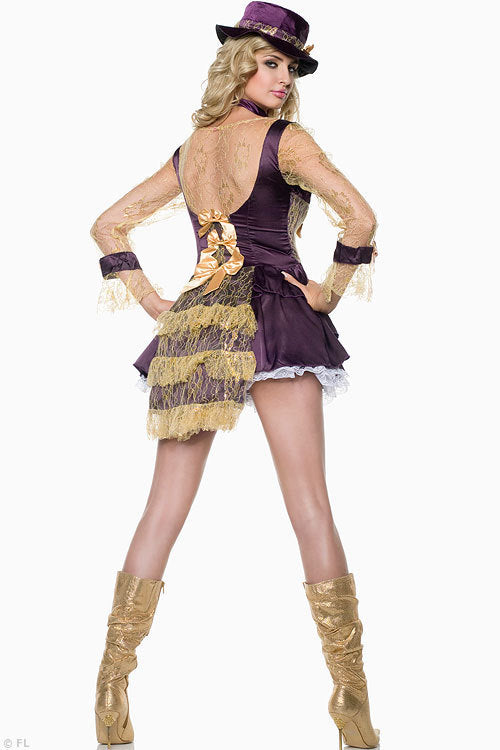 Multi-Use Purple Cream Witch Halloween Pirate Maid Wench Costume Size 12-14
