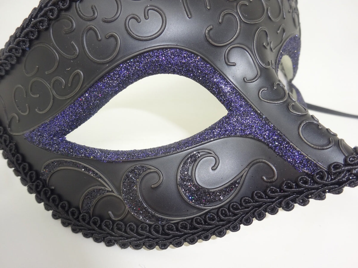 BLACK & BLUE QUALITY MENS OR LADIES VENETIAN MASQUERADE PARTY BALL EYE MASK