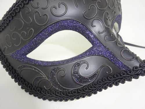 BLACK & BLUE QUALITY MENS OR LADIES VENETIAN MASQUERADE PARTY BALL EYE MASK