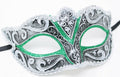 GREEN SILVER AND BLACK STUNNING VENETIAN  MASQUERADE CARNIVAL PARTY EYE MASK