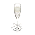 Christmas Champagne Glass Gel Candle Silver Stars & Bow 22cm Tall x 6cm Dia