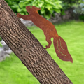 Core-Ten Rusty Squirrel Garden Ornament Figurine Approx 30cm Long 10cm High