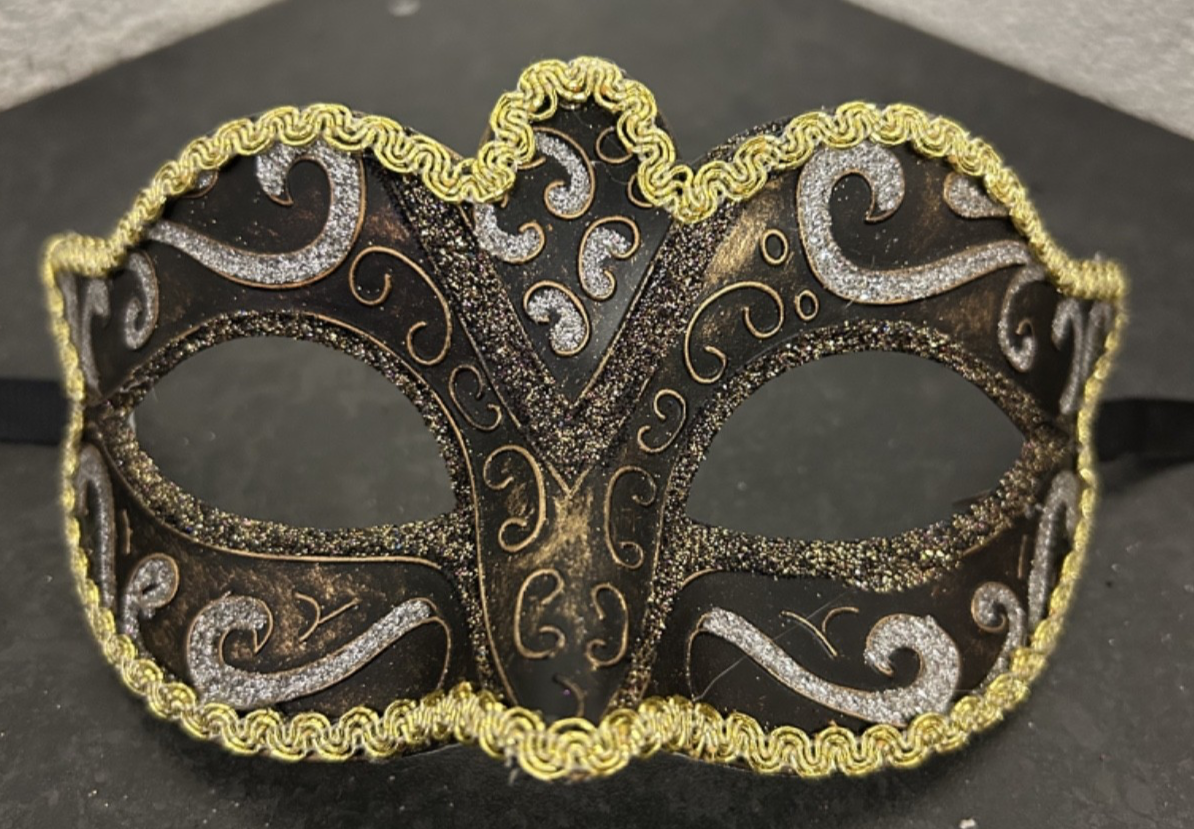 SILVER BLACK BRONZE & GOLD VENETIAN  MASQUERADE CARNIVAL PARTY BALL EYE MASK