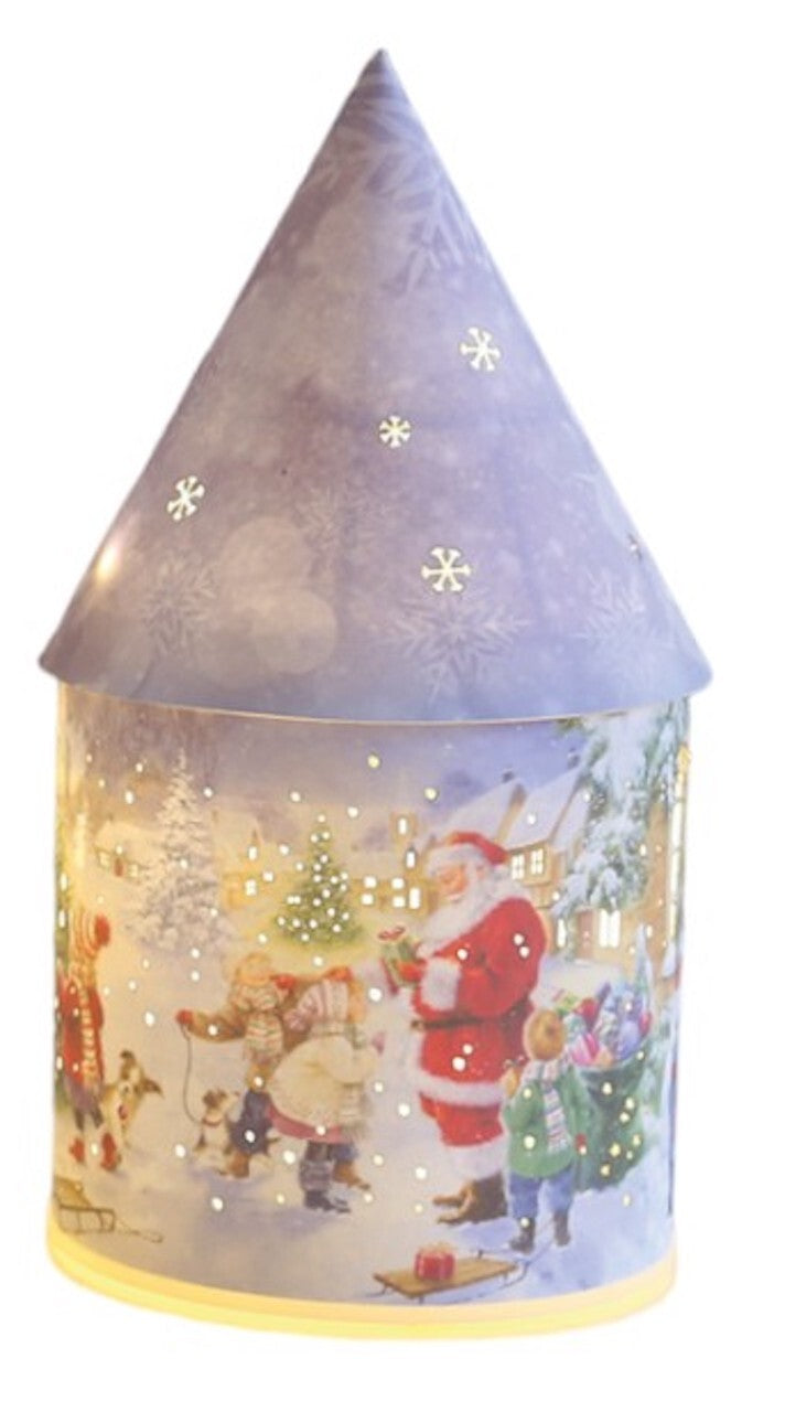 Choice of 4 Santa Claus Snowman Designs Christmas LED House Lantern 21cm Tall