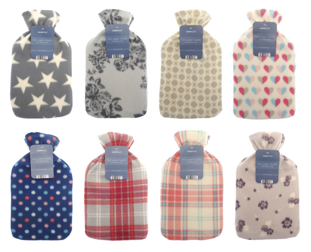 Choice 3 Designs Funky Snuggly Hot Water Bottle with Soft Fleece Appliqué Cover