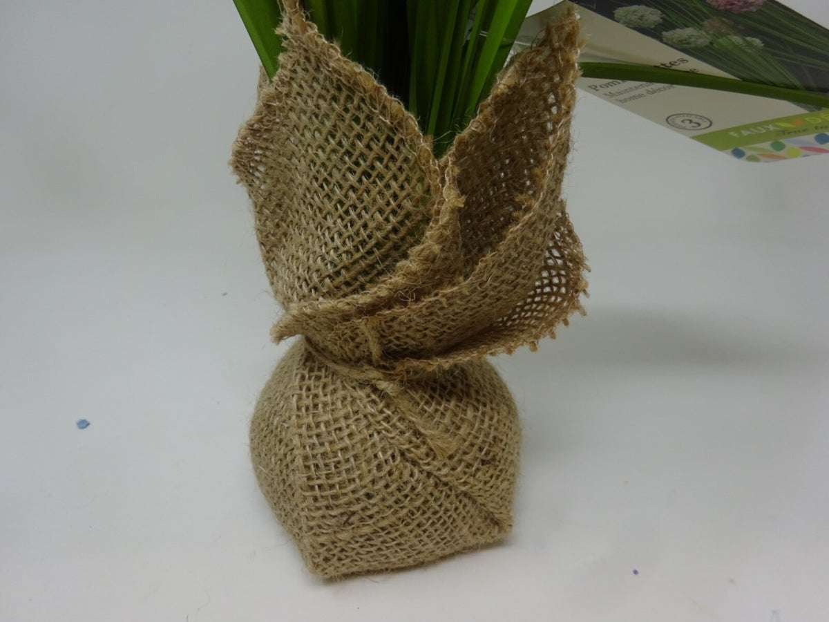 Choice of Artificial Faux Flowers Pom Pomettes 30cm Tall Hessian Base Bouquet