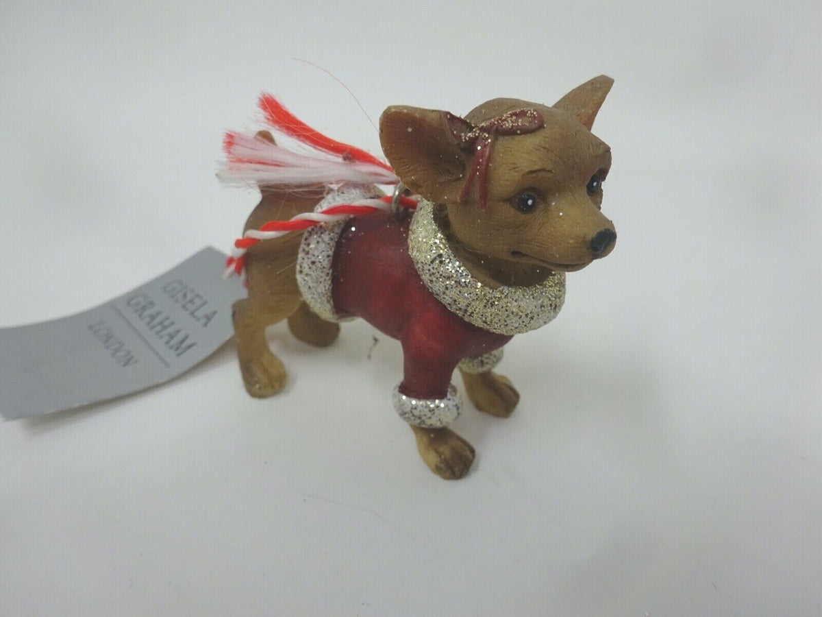 Choice of 4 Dog Hanging Christmas Decoration Chihuahua Beagle Labrador Bulldog