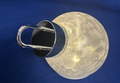 Christmas Decoration LED Light Up Silver Glass Rotating Bauble 12cm Tall Globe