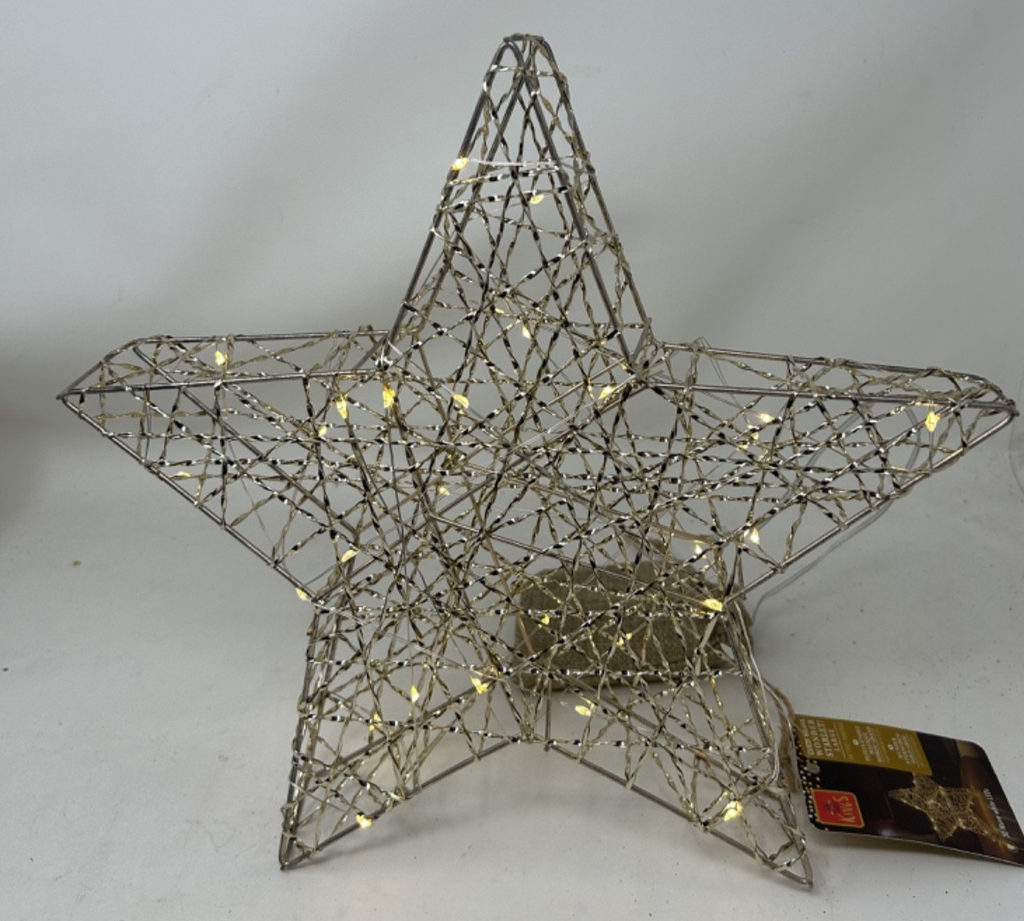 Christmas Decoration Wonder Starlet Star 20cm Tall Gold Weave Works on a Timer