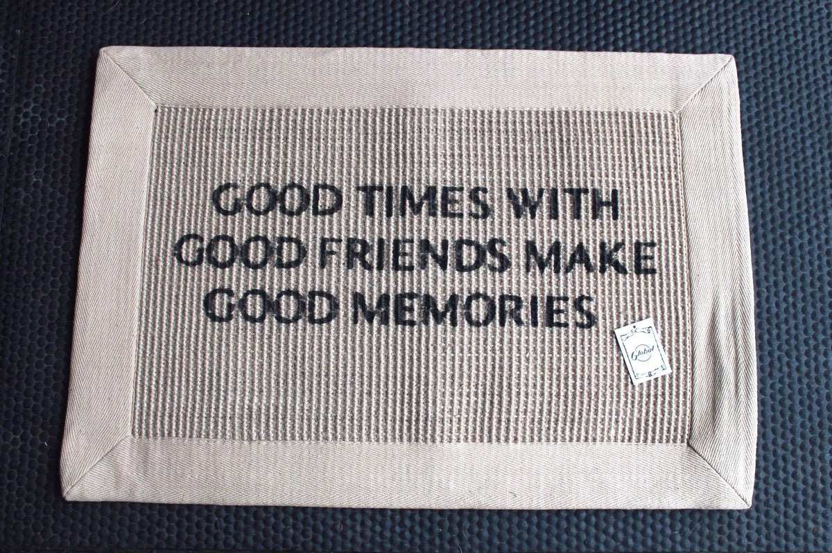 Coir Back Front Door Floor Mat GOOD TIMES WITH  GOOD FRIENDS MAKE GOOD MEMORIES