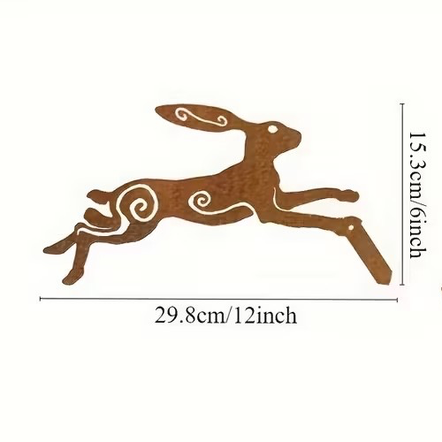 Core-Ten Rusty Hare Garden Ornament Figurine Approx 30cm Long 15cm Tall