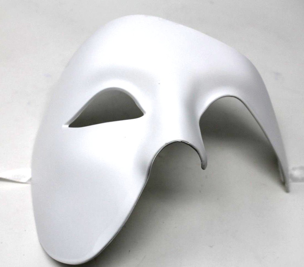 TOP QUALITY WHITE HALF FACE PHANTOM Venetian Masquerade Party Theatrical Mask