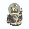 Christmas Musical Swirling Snow Globe Village Scene Colour Changing LED 12cm