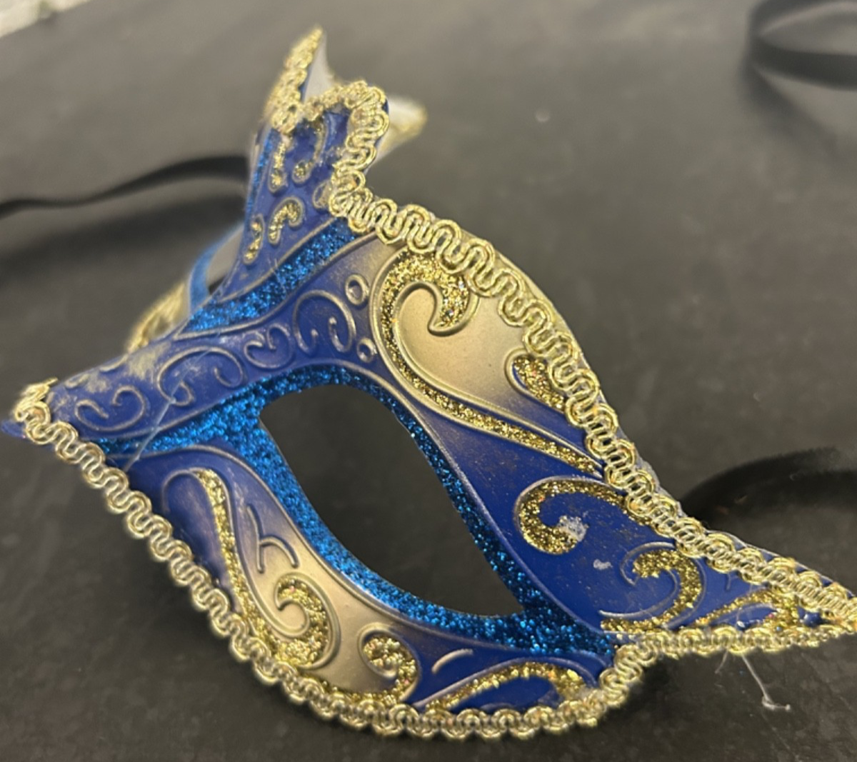 LADIES BLUE & GOLD STUNNING VENETIAN MASQUERADE PARTY CARNIVAL BALL EYE MASK