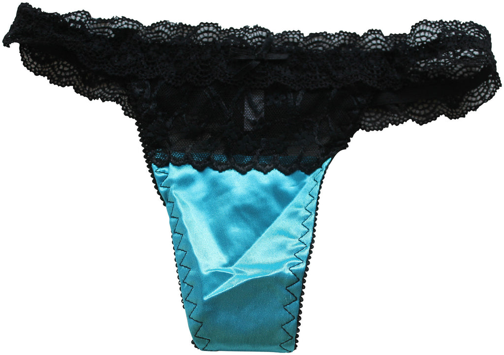 Choice of 6 Colours Beautiful Sexy Ladies Panties Briefs Thong Satin & Lace 8-10