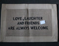 Coir Back Front Door Floor Mat LOVE LAUGHTER & FRIENDS ARE ALWAYS WELCOME BNWT