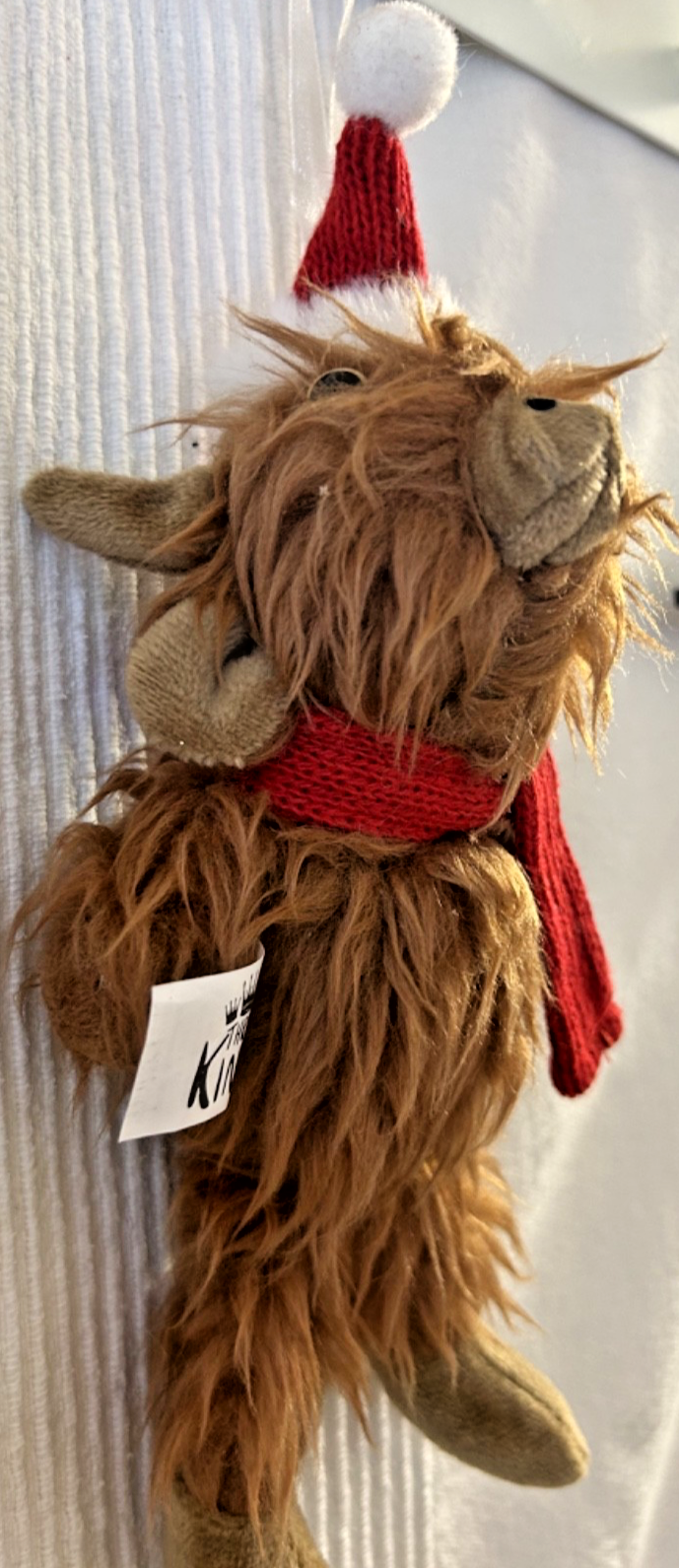 Cute Soft Hairy Hattie Highland Cow Plush Fabric Hanging Tree Decoration 24cm